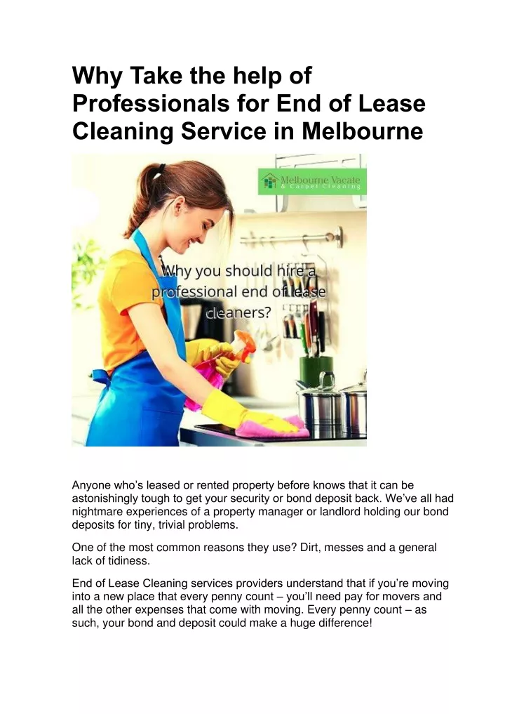 PPT Why Take The Help Of Professionals For End Of Lease Cleaning