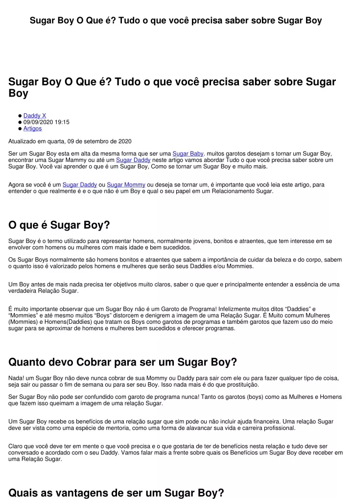 Ppt Sugar Boy O Que Tudo O Que Voc Precisa Saber Sobre Sugar Boy