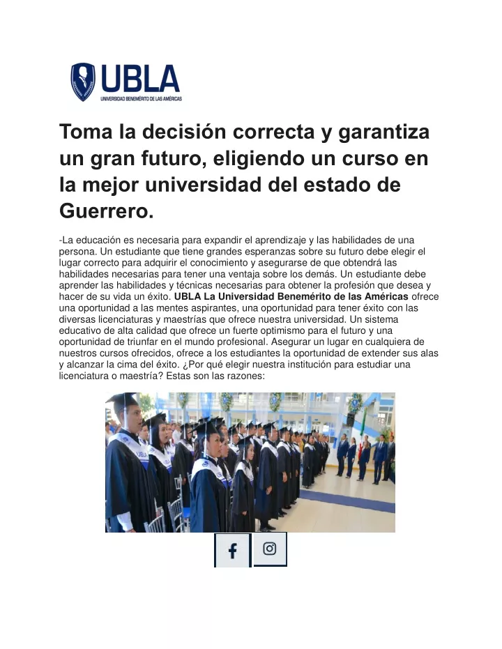 Ppt Licenciatura En Psicolog A En Guerrero I Ubla Universidad