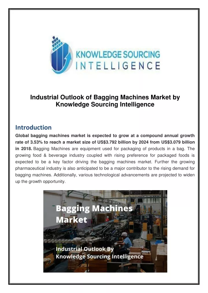 Ppt Industrial Outlook Of Bagging Machines Market By Knowledge