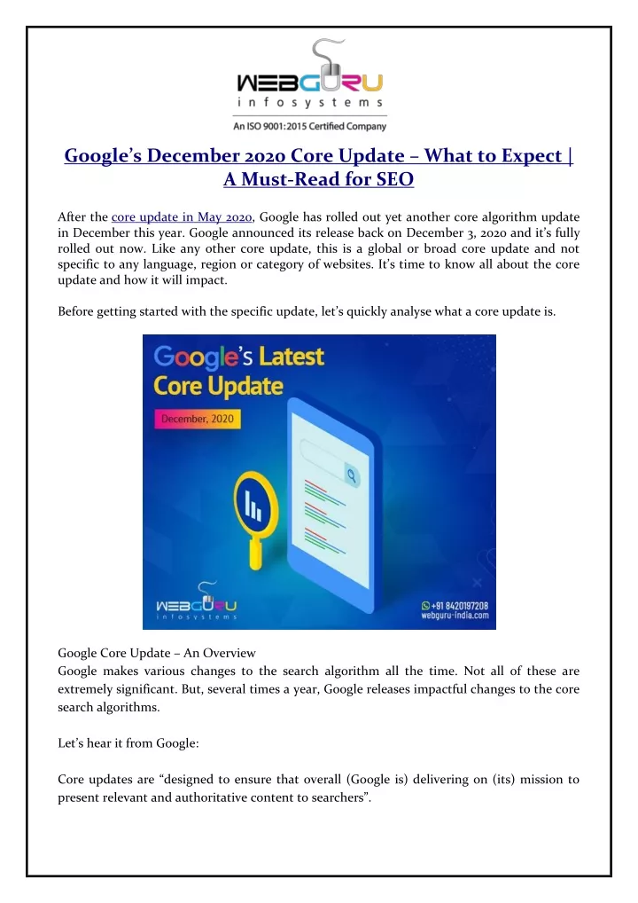 PPT Googles December 2020 Core Update What To Expect PowerPoint