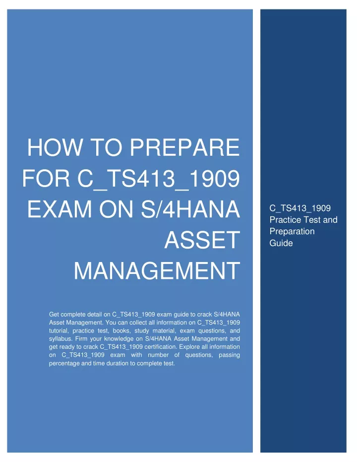 Ppt C Ts Study Guide And How To Crack Exam On S Hana Asset