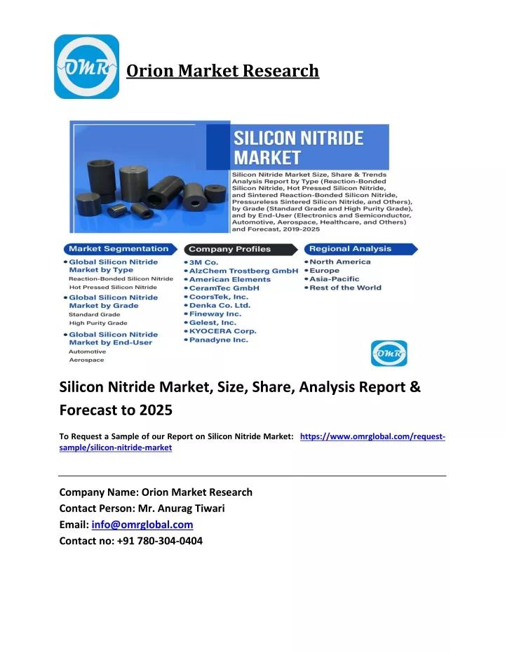 PPT Silicon Nitride Market Trends Size Competitive Analysis And