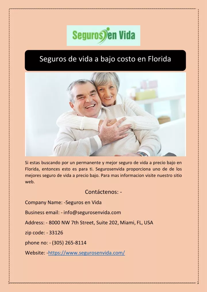 PPT Seguros De Vida A Bajo Costo En Florida PowerPoint Presentation