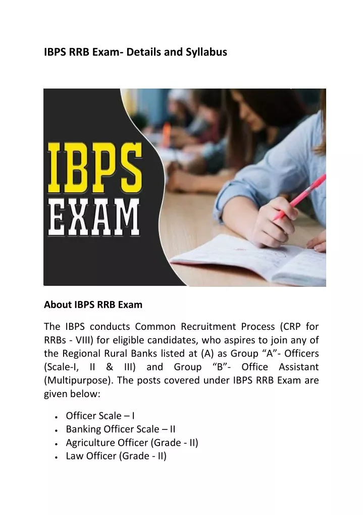 PPT IBPS RRB Exam Details And Syllabus PowerPoint Presentation Free