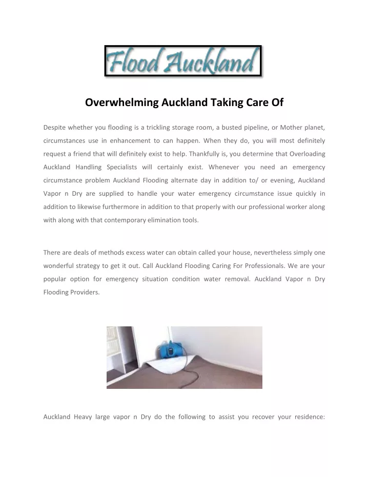 PPT Dry Carpet Flood Carpet Drying Auckland Flood Auckland