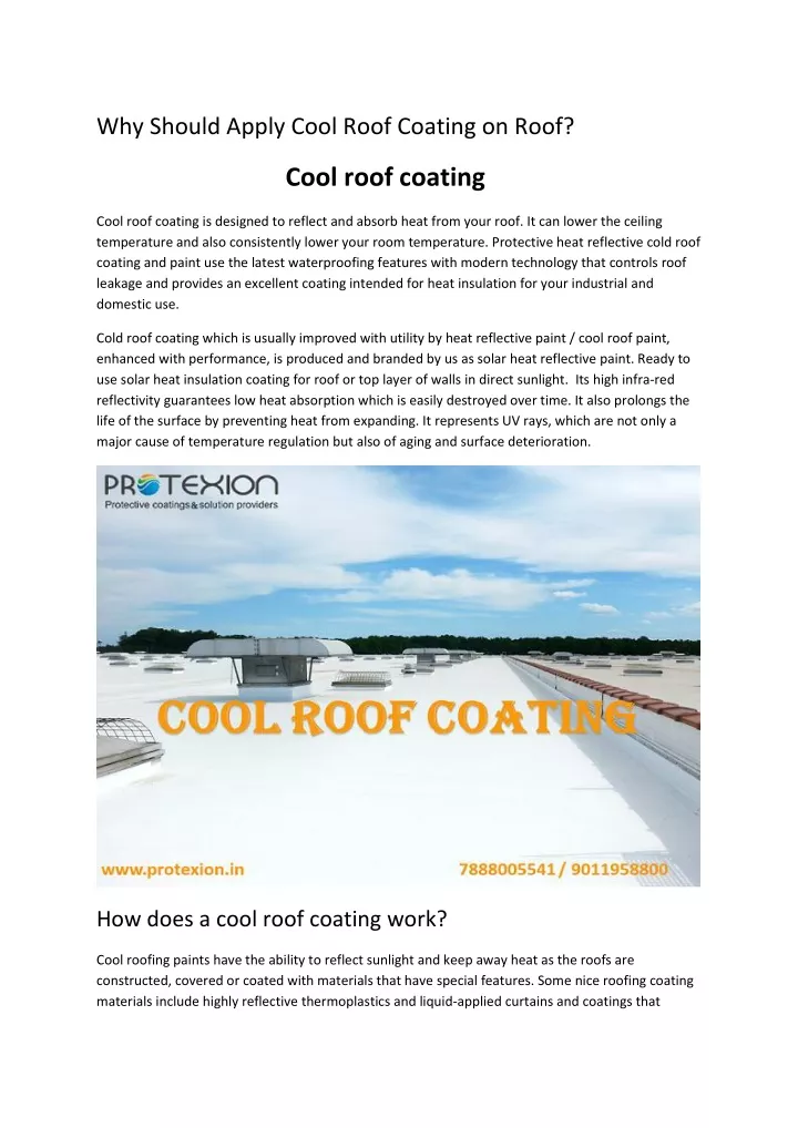 Ppt Why Should Apply Cool Roof Coating On Roof Powerpoint