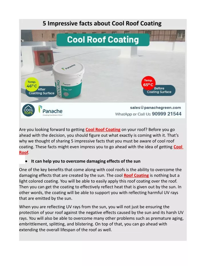 PPT 5 Impressive Facts About Cool Roof Coating PowerPoint