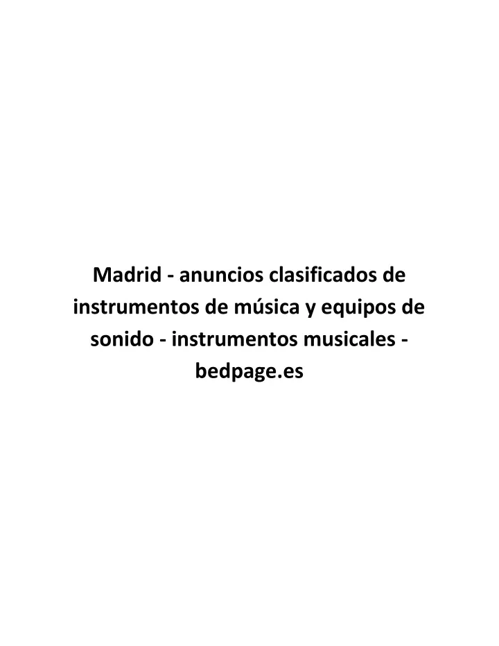 Ppt Madrid Anuncios Clasificados De Instrumentos De M Sica Y