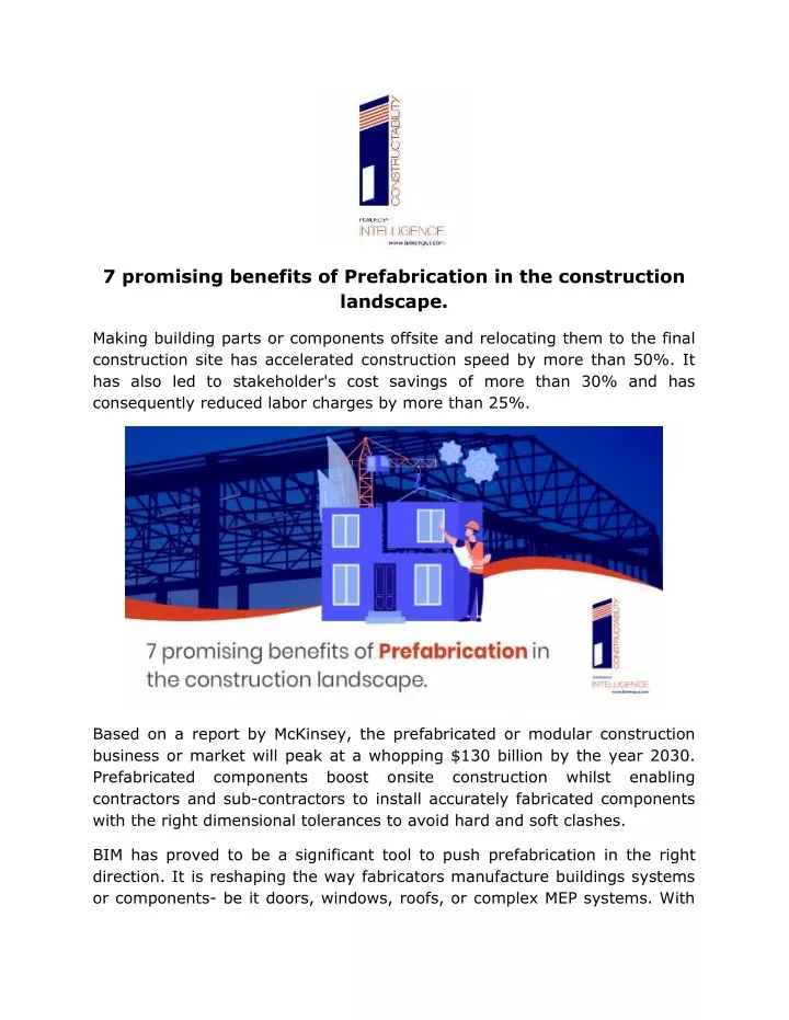 Ppt Promising Benefits Of Prefabrication In The Construction