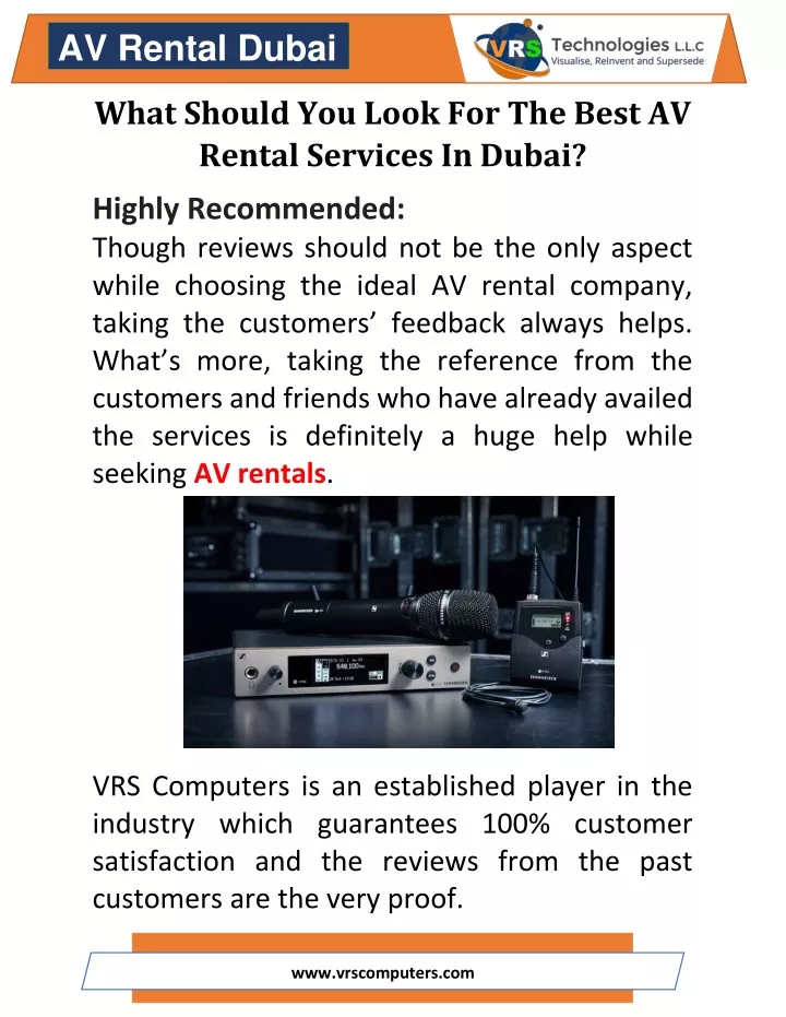 PPT What Should You Look For The Best AV Rental Services In Dubai