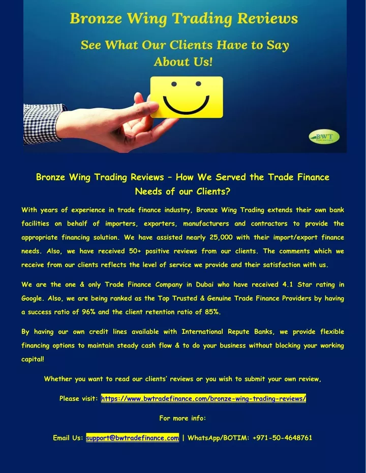 PPT Read Bronze Wing Trading Clients Testimonials PowerPoint