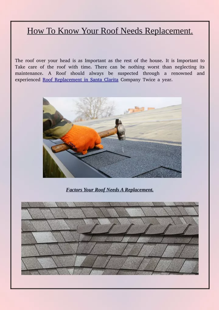 PPT How To Know Your Roof Needs Replacement PDF PowerPoint