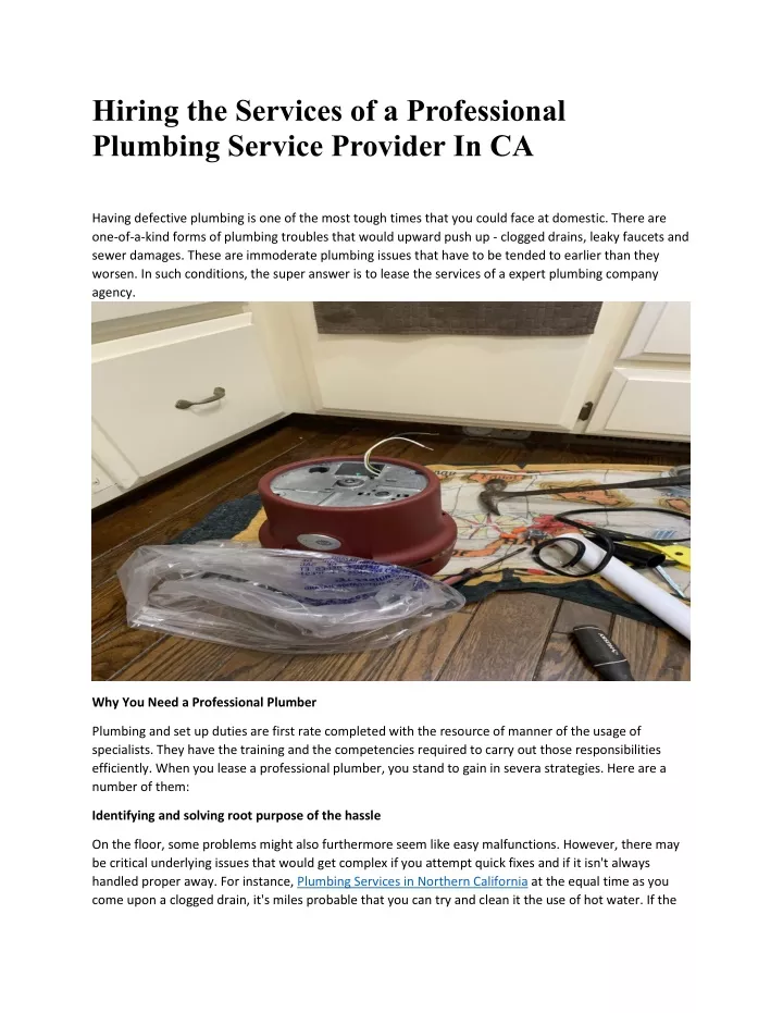 PPT Hiring The Services Of A Professional Plumbing Service Provider