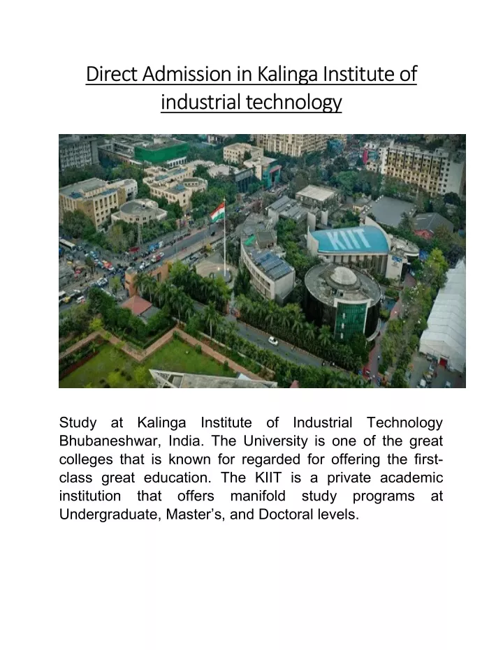 PPT Direct Admission In Kalinga Institute Of Industrial Technology