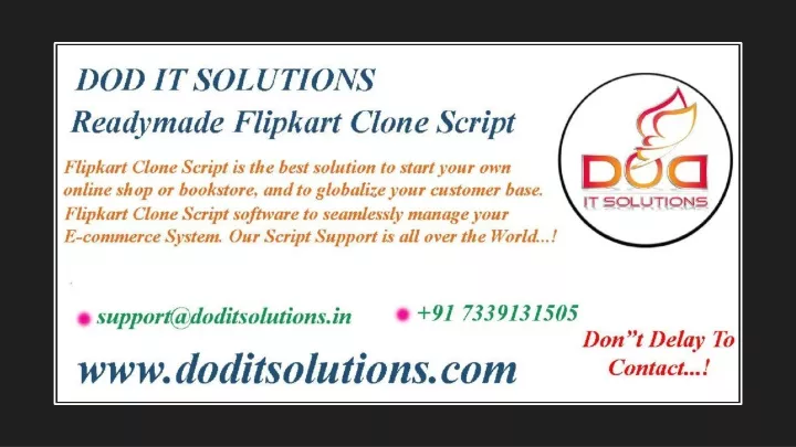 Ppt Readymade Best Flipkart Clone Script Dod It Solutions