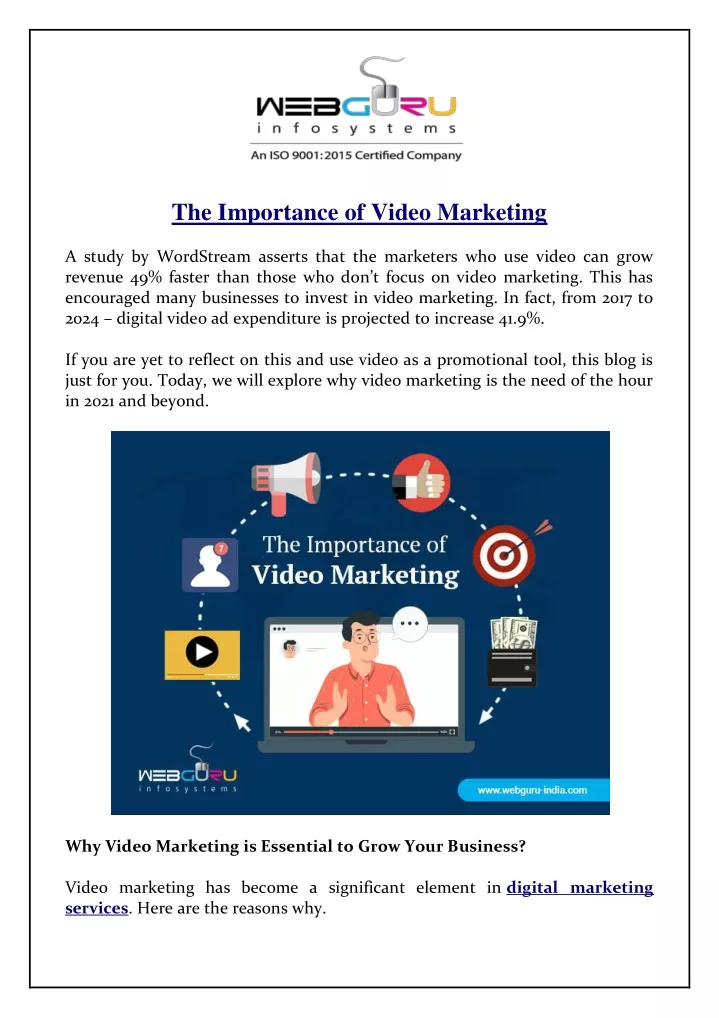 Ppt The Importance Of Video Marketing Powerpoint Presentation Free