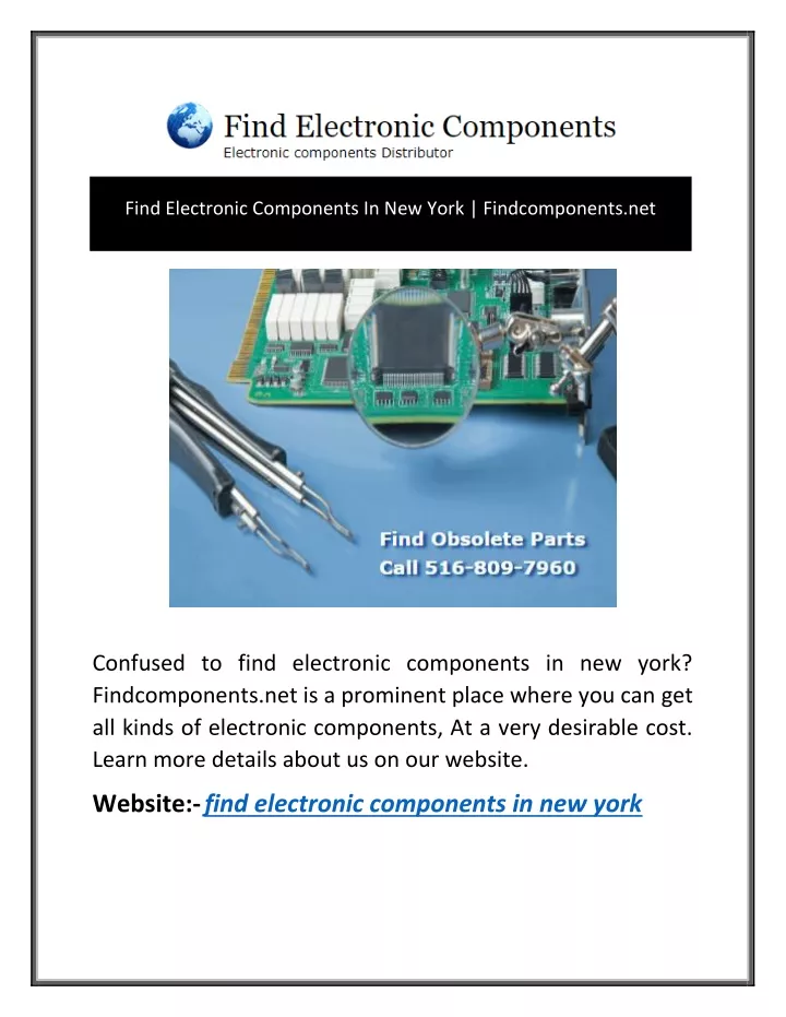 PPT Find Electronic Components In New York Findcomponents Net