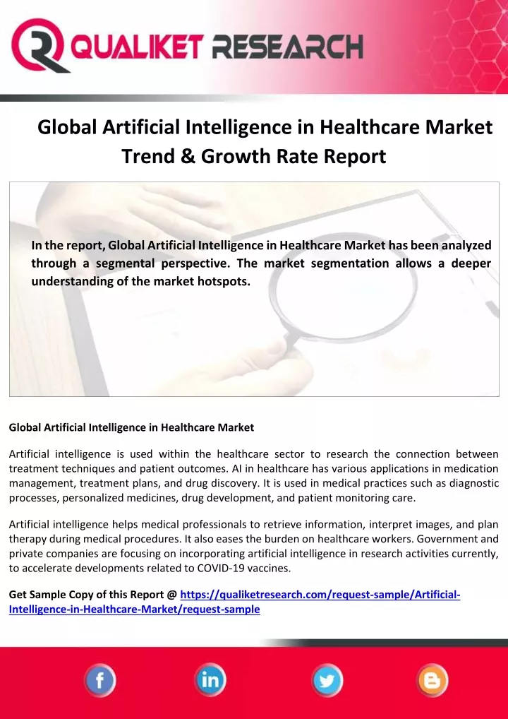 Ppt Global Artificial Intelligence In Healthcare Market With Top Key