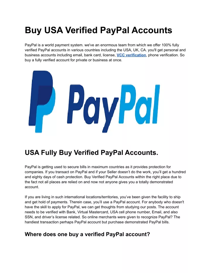 Ppt Buy Verified Paypal Accounts Full Verified And Best