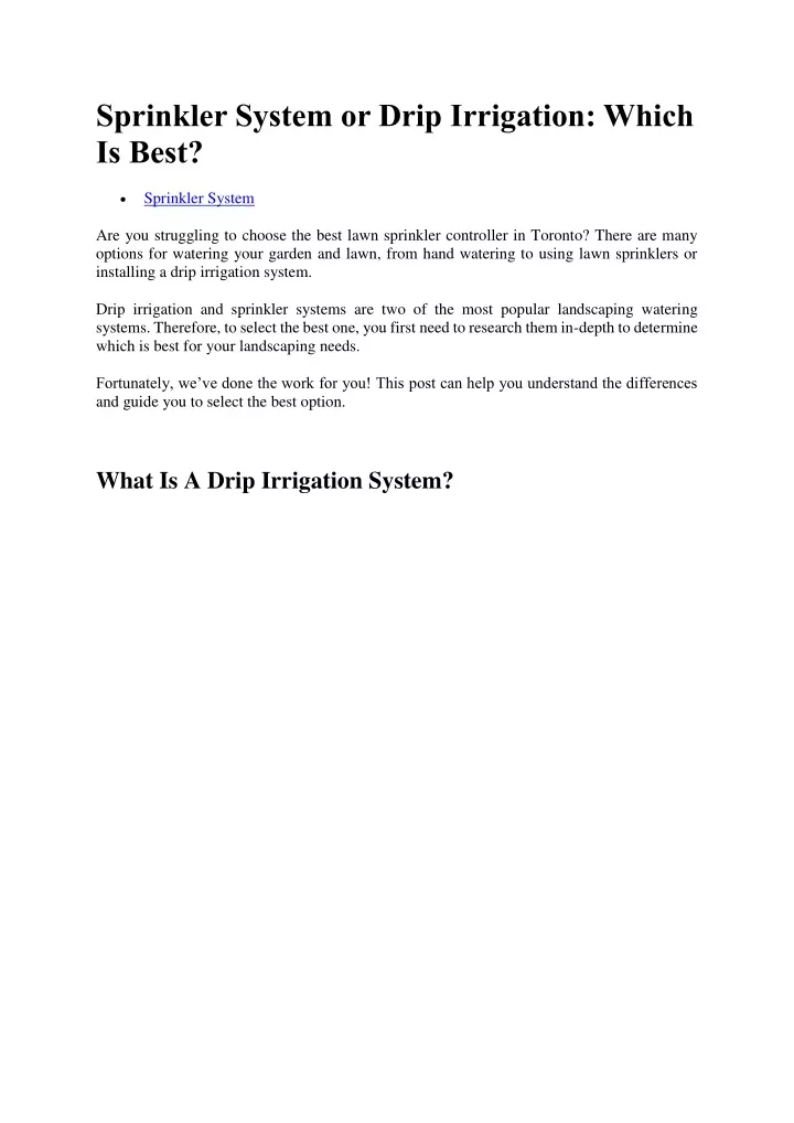 Ppt Sprinkler System Or Drip Irrigation Powerpoint Presentation Free