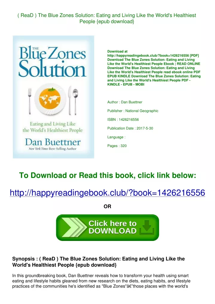 PPT ReaD The Blue Zones Solution Eating And Living Like The World