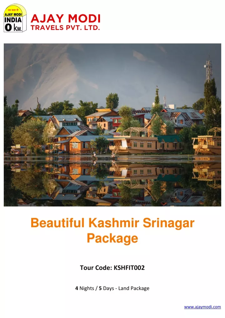 PPT Kashmir Srinagar Tour Packages Kashmir Tour Packages PowerPoint