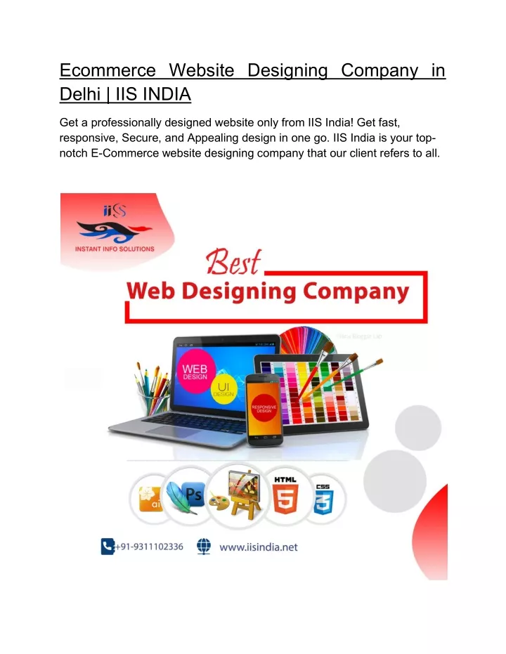 Ppt Ecommerce Website Designing Company In Delhi Iis Ind Powerpoint