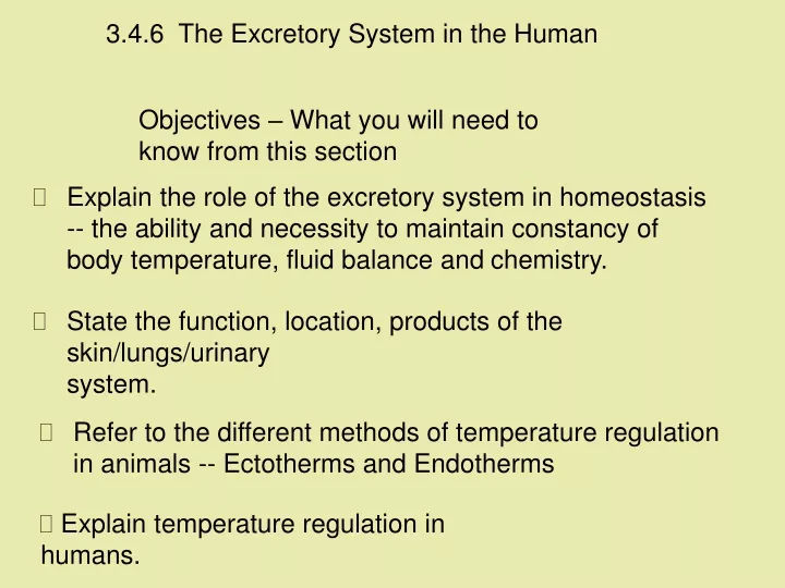 PPT Objectives What You Will Need To Know From This Section