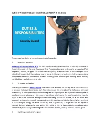 PPT Top 5 Duties Of Security Guard PowerPoint Presentation Free