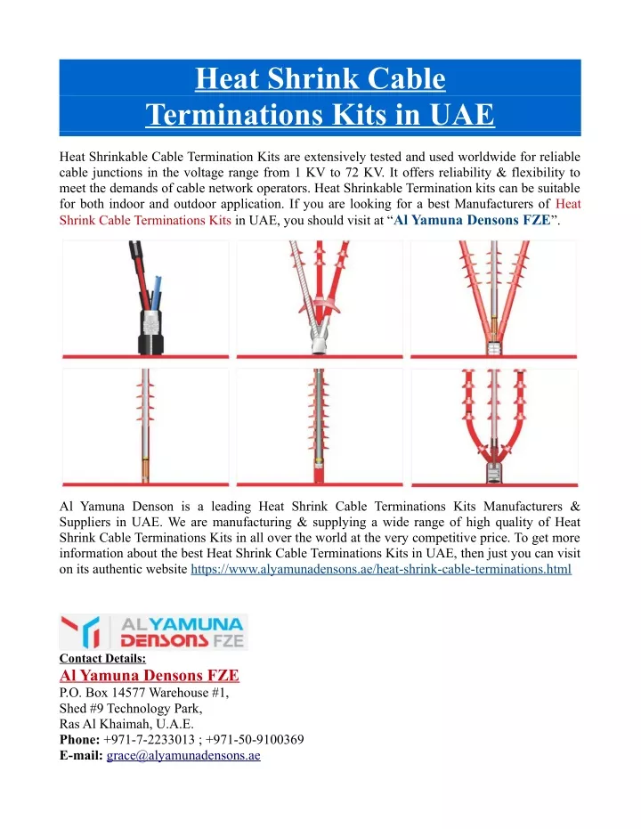 PPT Heat Shrink Cable Terminations Kits In UAE PowerPoint