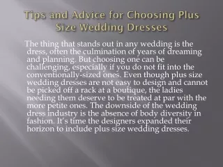 tips and advice for choosing plus size wedding dresses