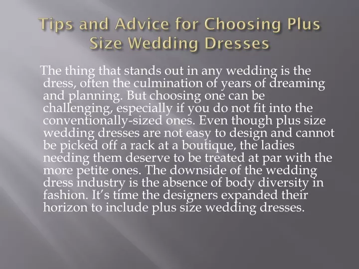 tips and advice for choosing plus size wedding dresses