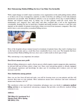 how outsourcing medical billing services can make