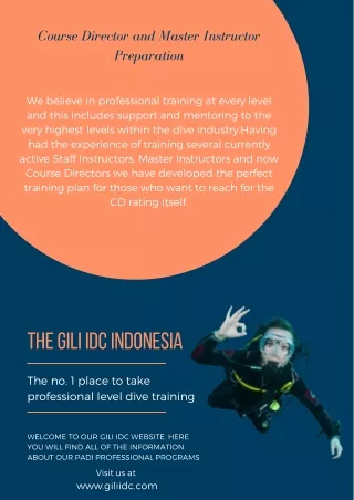 course director and master instructor preparation
