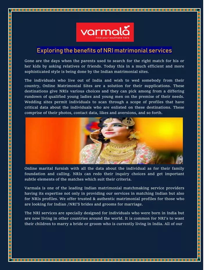 exploring the benefits of nri matrimonial services