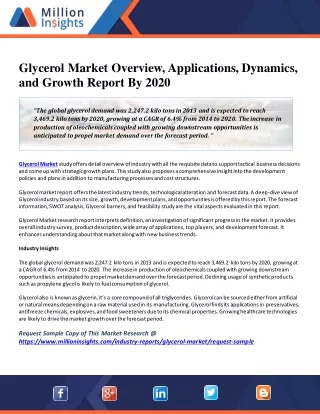 glycerol market overview applications dynamics