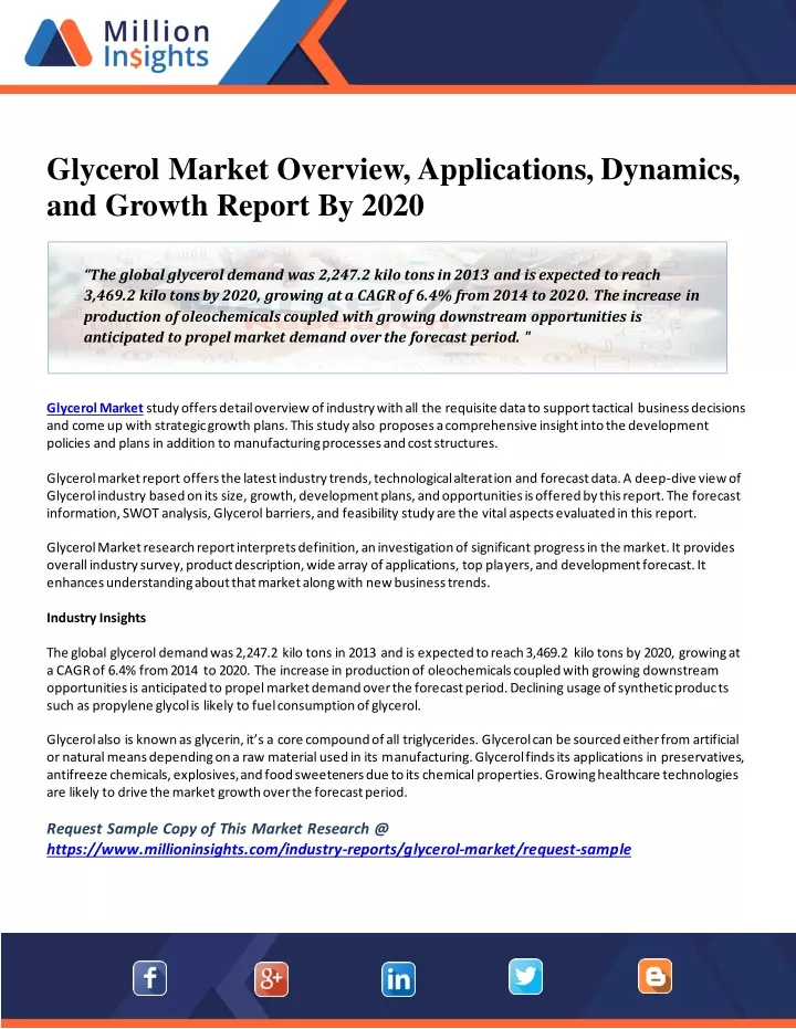 glycerol market overview applications dynamics