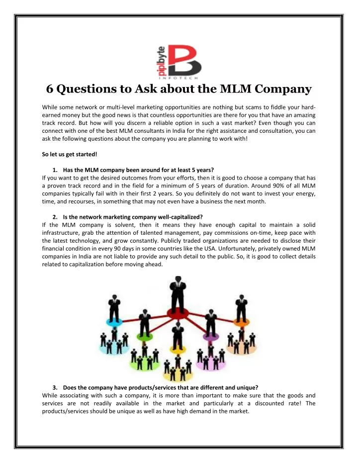 6 questions to ask about the mlm company