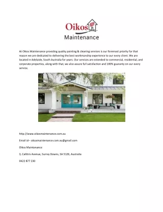 at oikos maintenance providing quality painting