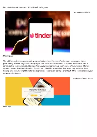 not known factual statements about match dating