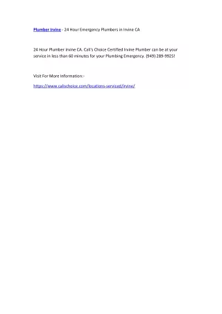 plumber irvine 24 hour emergency plumbers