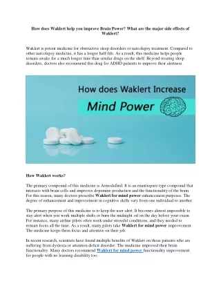 how does waklert help you improve brain power