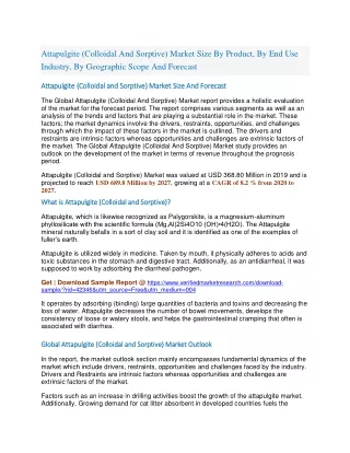 attapulgite colloidal and sorptive market size