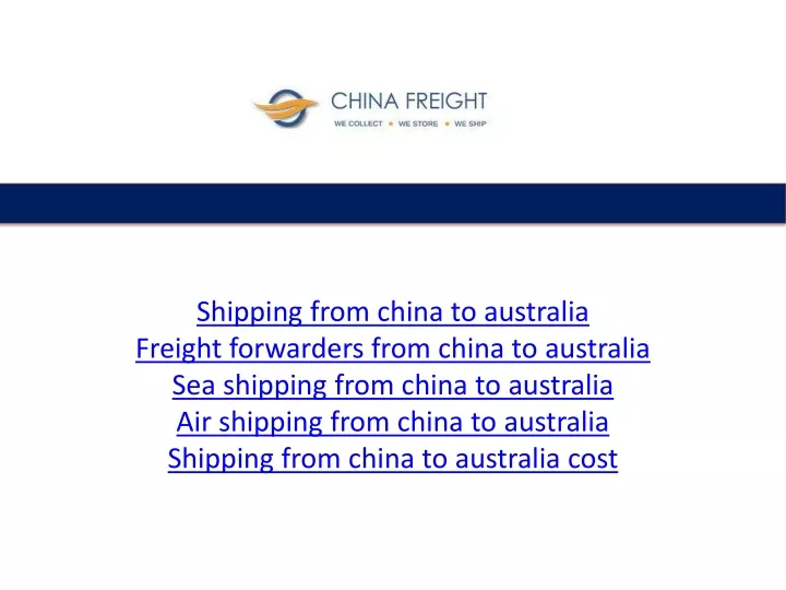 shipping from china to australia freight