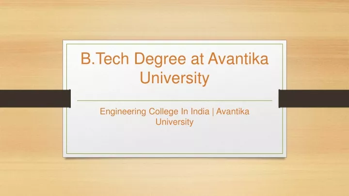 b tech degree at avantika university