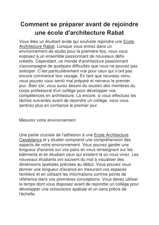 comment se pr parer avant de rejoindre une cole