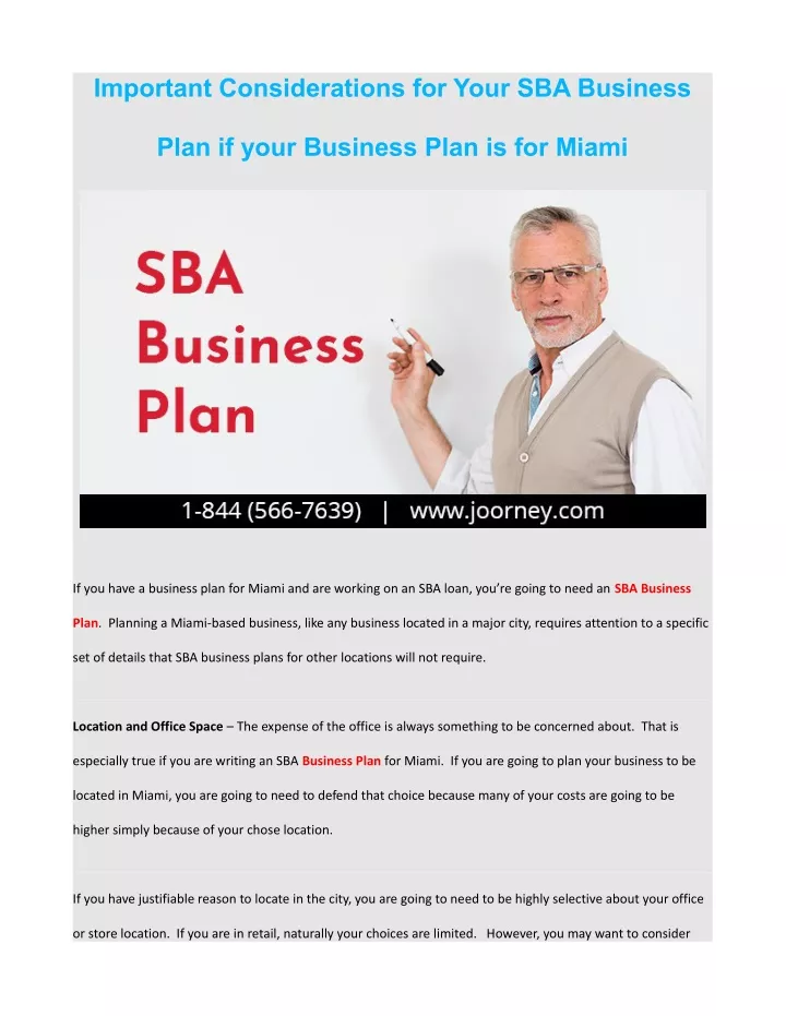important considerations for your sba business