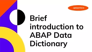 Brief introduction to ABAP Data Dictionary