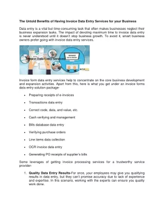 the untold benefits of having invoice data entry